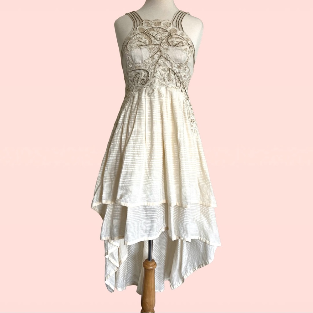 Free People 🤍 New Romantics Boho High Low Dress Limited Edition